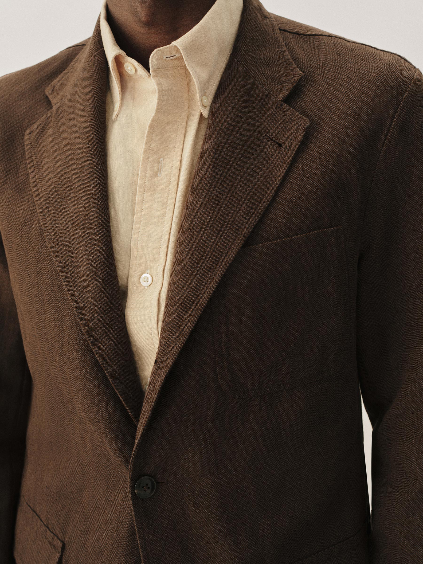 Brown HBT Capitola Linen Carry-On Jacket - Image 5