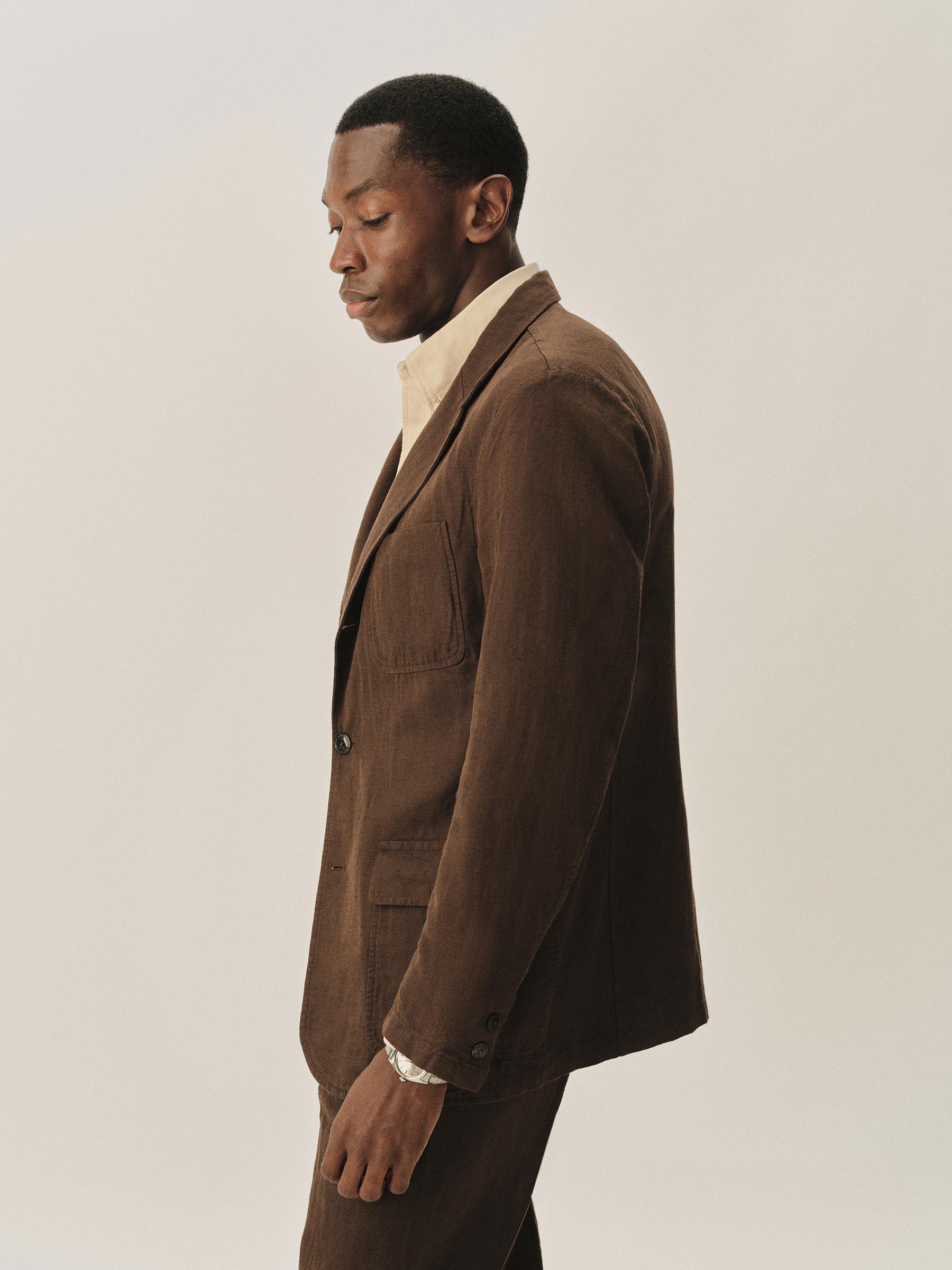 Brown HBT Capitola Linen Carry-On Jacket - Image 6