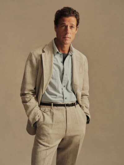 Natural / Grey HBT Capitola Linen Carry-On Jacket