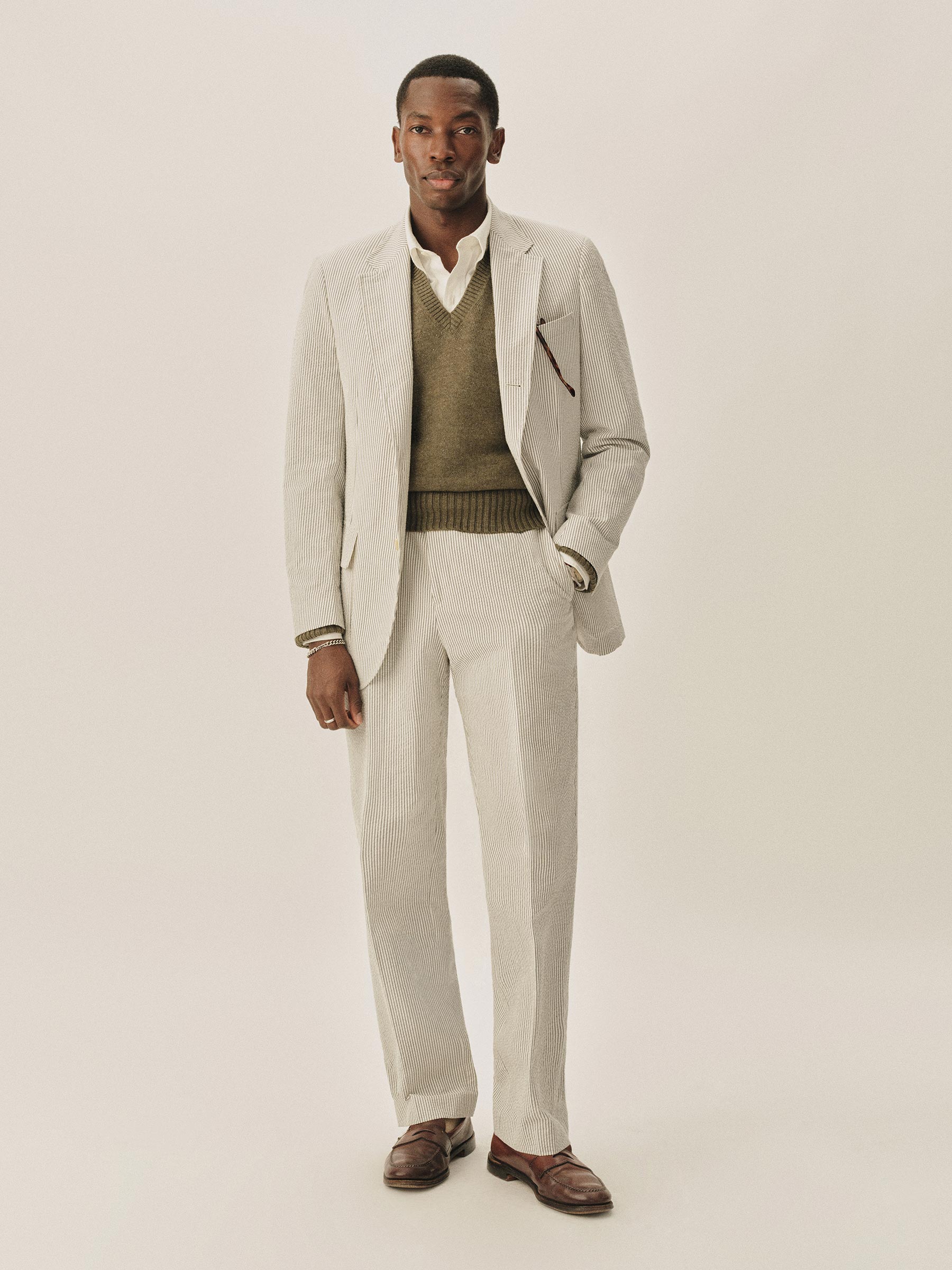 Grey Stripe Sirocco Seersucker Graduate Pant - Image 2