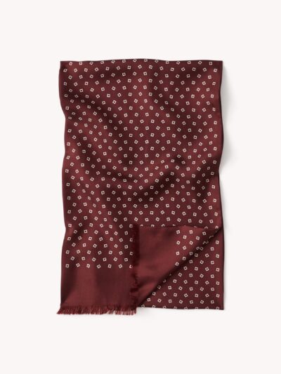 Burgundy Diamond Dot Italian Silk Scarf