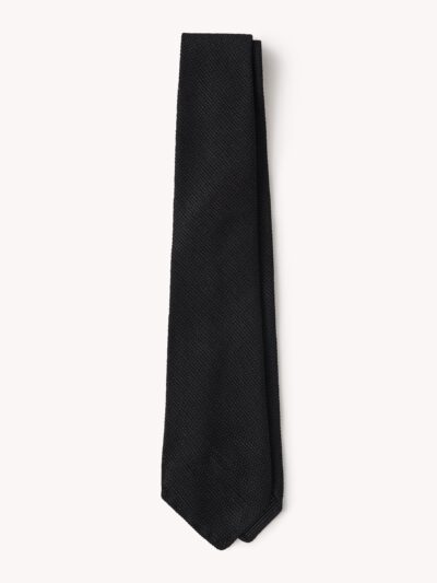 Black Italian Silk Grenadine Tie