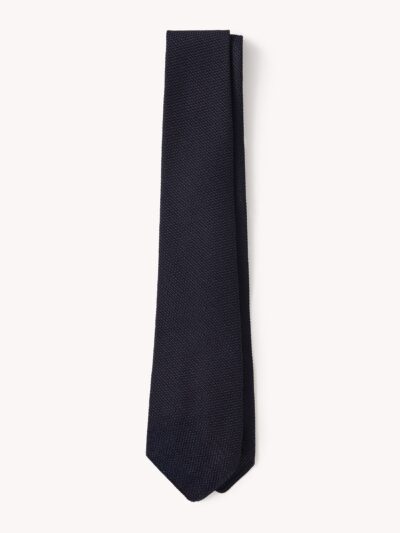 Navy Italian Silk Grenadine Tie