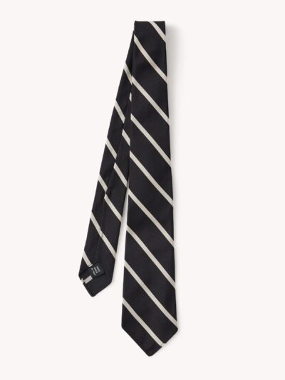 Black Bar Stripe Italian Silk Woven Tie