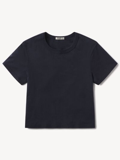 Dark Navy Pima Boxy Crew