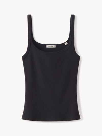 Black Surplus Rib Scoop Neck Tank