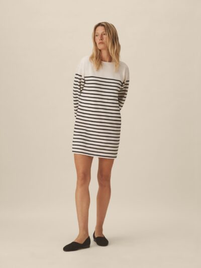 Natural / Dark Navy Stripe Catalina Mariner Dress
