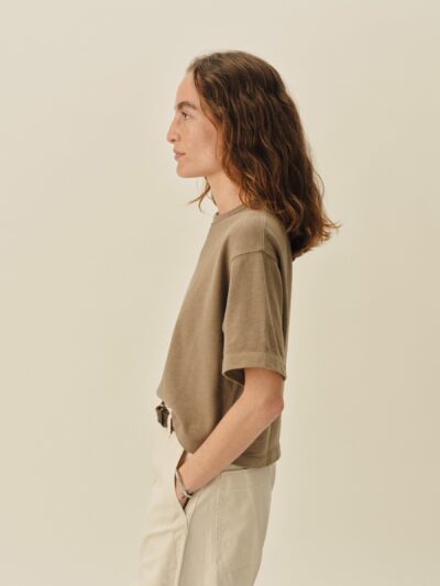 Willow Green Field-Spec Boyfriend Crop Tee