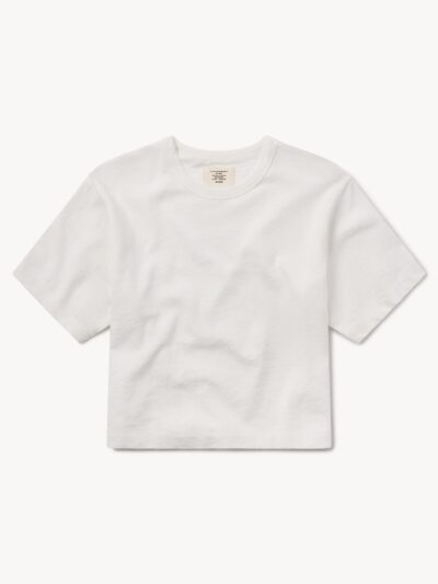 White Field-Spec Boyfriend Crop Tee