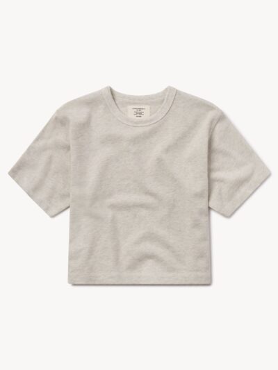 Heather Oat Field-Spec Boyfriend Crop Tee