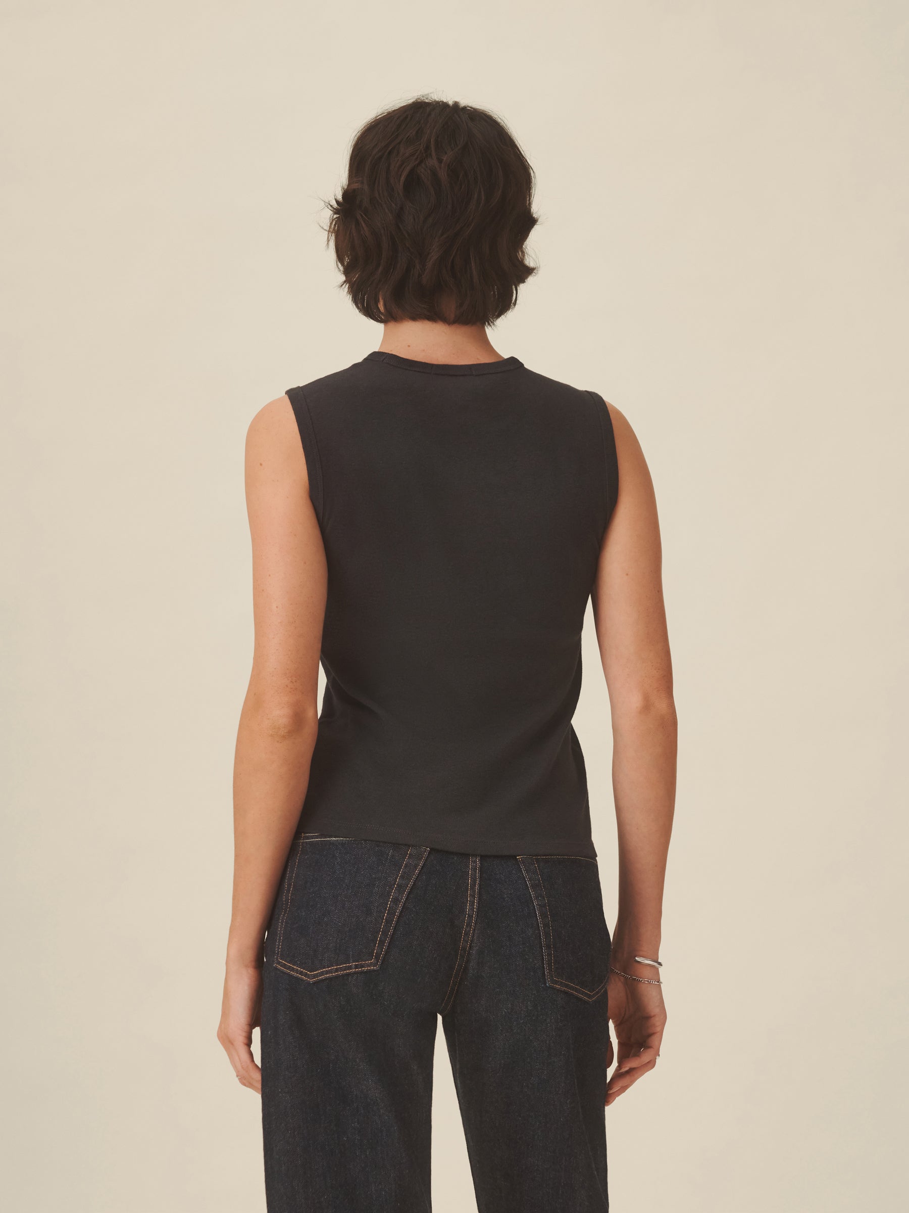 Soft Black Heirloom Rib Muscle Tank - Image 5