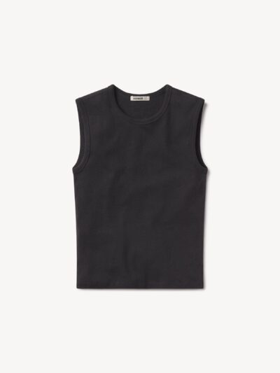 Soft Black Heirloom Rib Muscle Tank