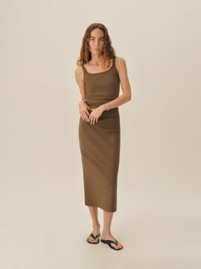 Heather Moss Surplus Rib Tube Skirt