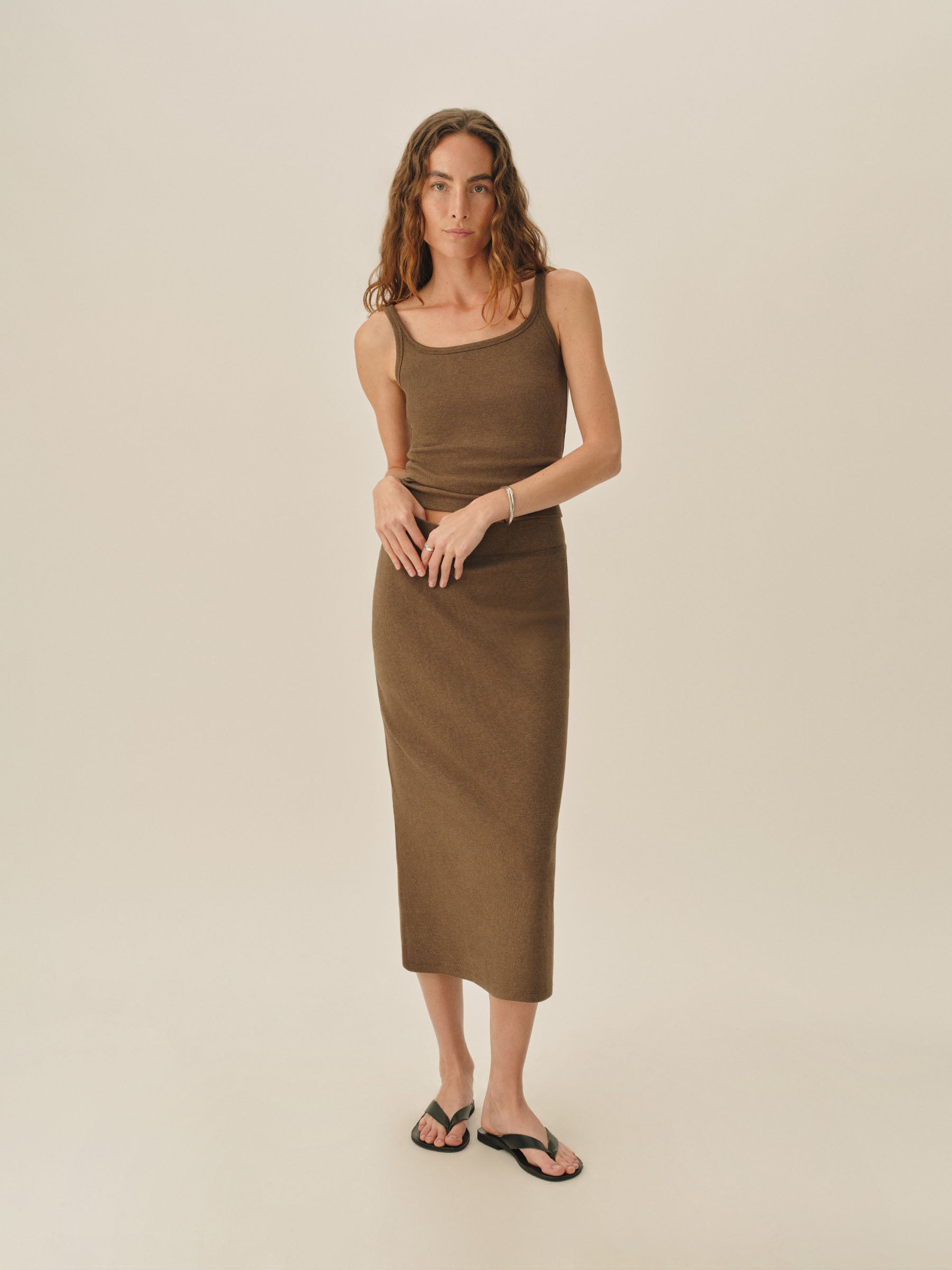 Heather Moss Surplus Rib Tube Skirt