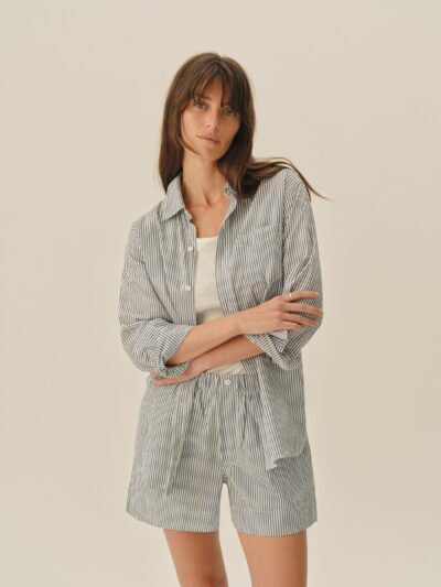 Hampton Stripe Blue / White Mainstay Cotton Shirt