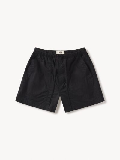 Black Parachute Poplin Pull-On Short
