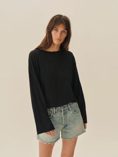 Dark Navy Lighthouse Linen Roll Neck