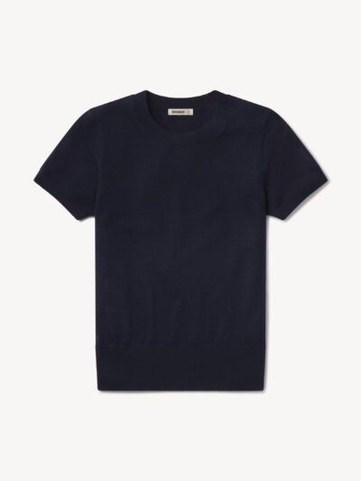 Dark Navy Featherweight Silk Cashmere Tee