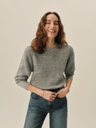 Marled Sky Blue Seafarer Cotton Shrunken Crew