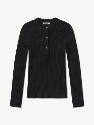 Black Keepsake Pointelle Henley