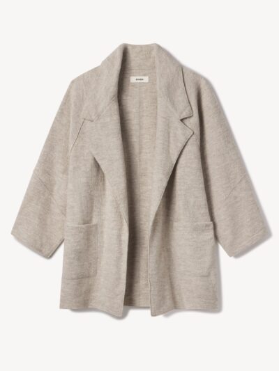 Marled Oatmeal Felted Wool Blanket Coat