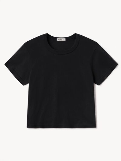 Black Pima Boxy Crew