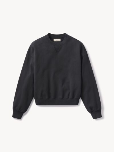 Soft Black Venice Wash Vintage Interloop Oversized Crew