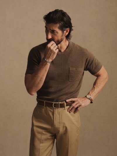 Vintage Brown Yuma Hemp Rib Knit Pocket Tee