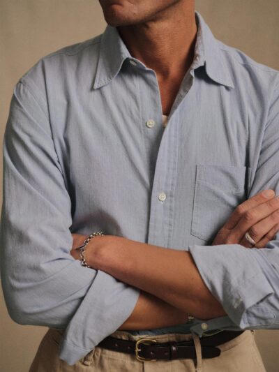 Blue End-On-End Wornwell One Pocket Shirt