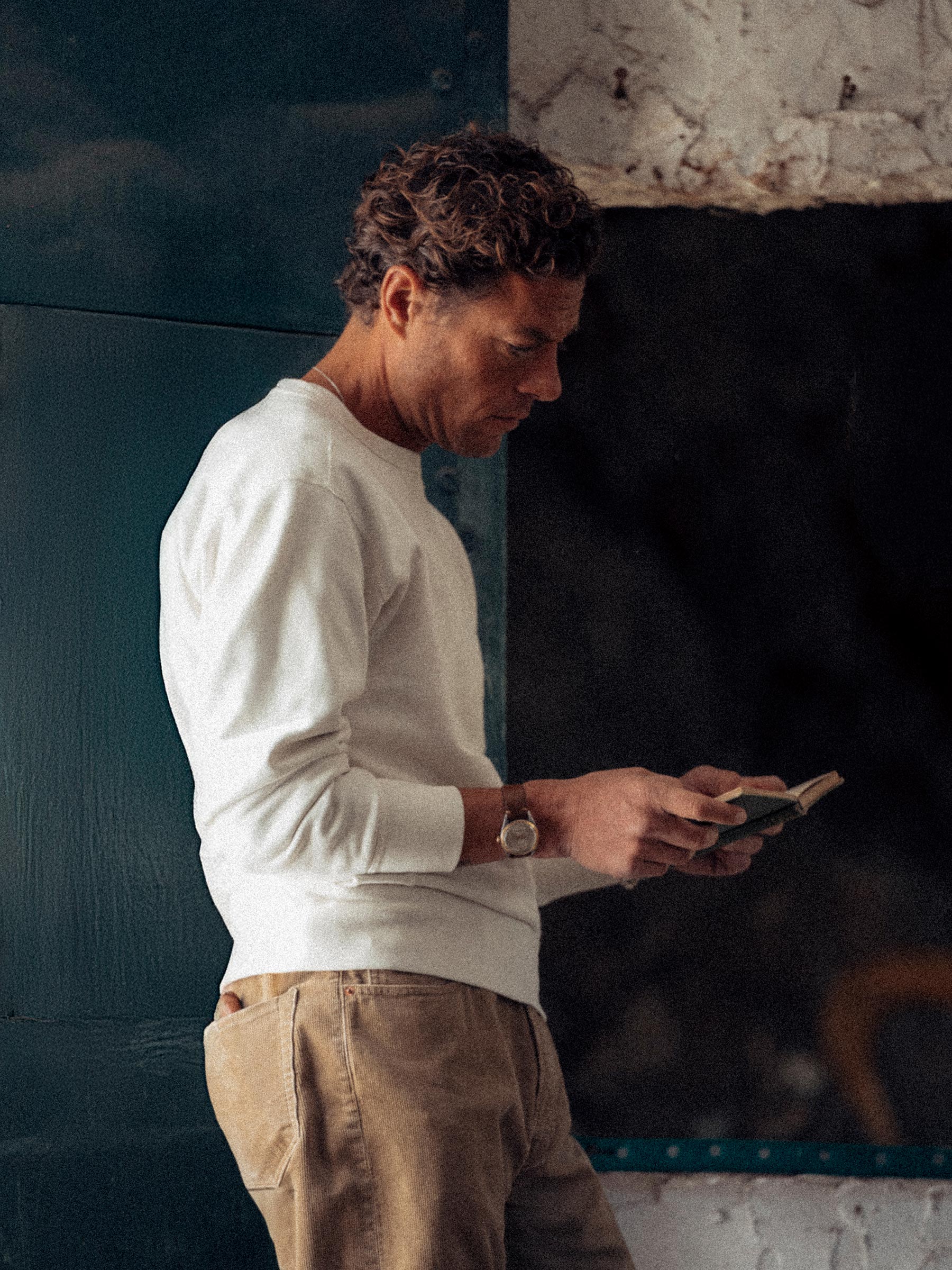 White Welterweight Double V Crew Sweatshirt - Image 2