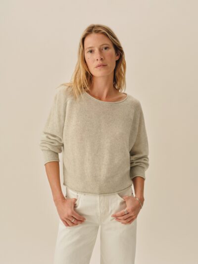 Sea Salt Blue Whisperweight Cashmere Crew