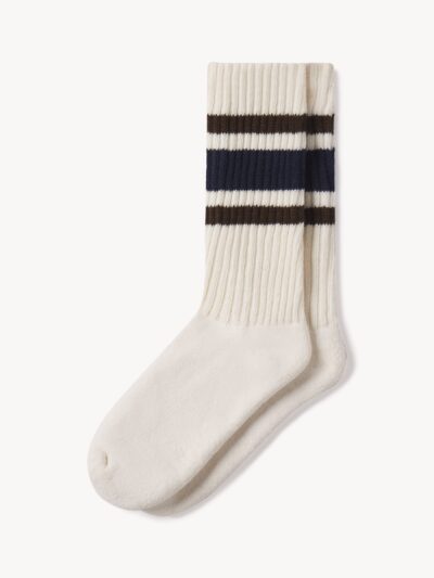 Dark Brown / Royal Navy Sport Stripe Sock